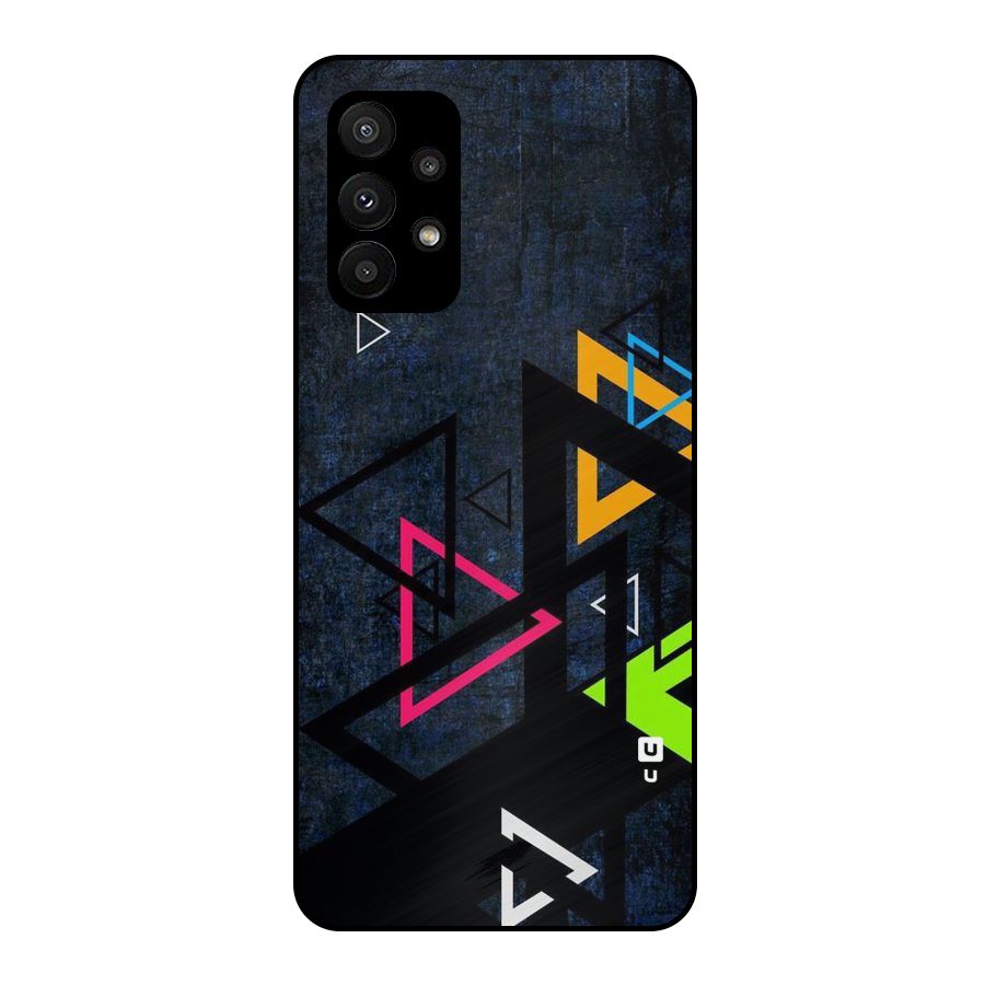 Coloured Triangles Metal Back Case for Galaxy A23