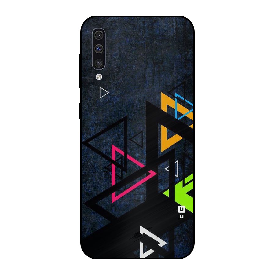 Coloured Triangles Metal Back Case for Galaxy A30s