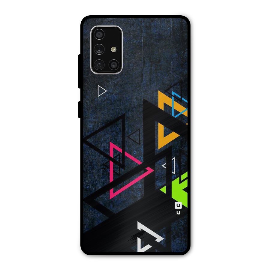 Coloured Triangles Metal Back Case for Galaxy A71