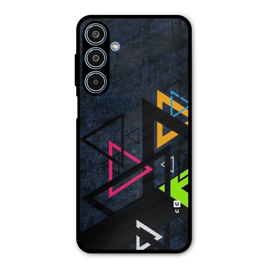 Coloured Triangles Metal Back Case for Galaxy M35