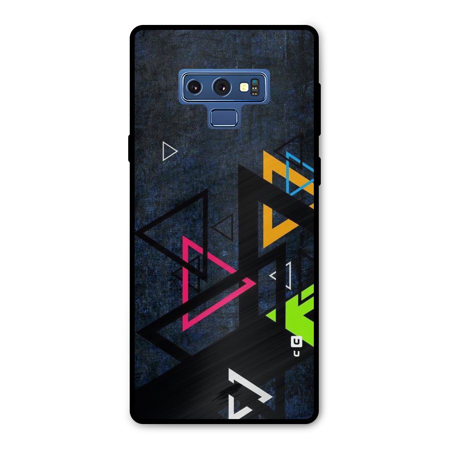Coloured Triangles Metal Back Case for Galaxy Note 9