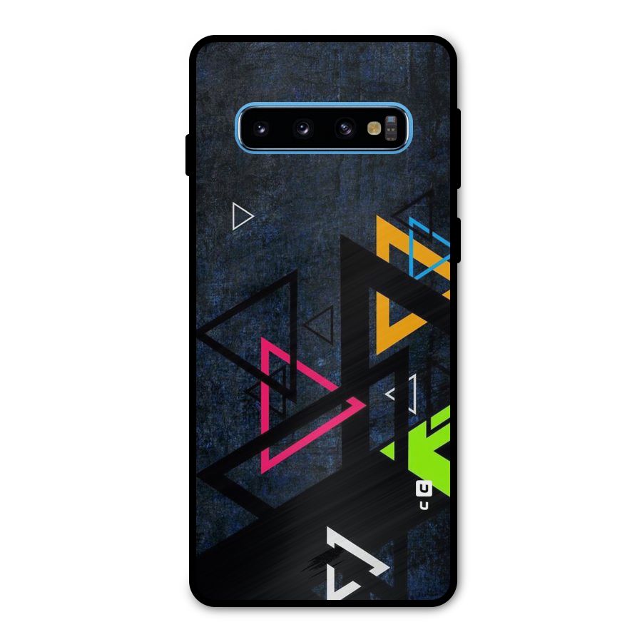 Coloured Triangles Metal Back Case for Galaxy S10