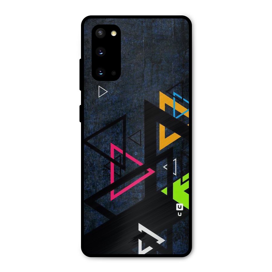 Coloured Triangles Metal Back Case for Galaxy S20