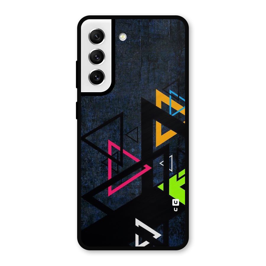 Coloured Triangles Metal Back Case for Galaxy S21 FE 5G