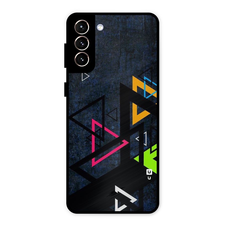Coloured Triangles Metal Back Case for Galaxy S21 Plus