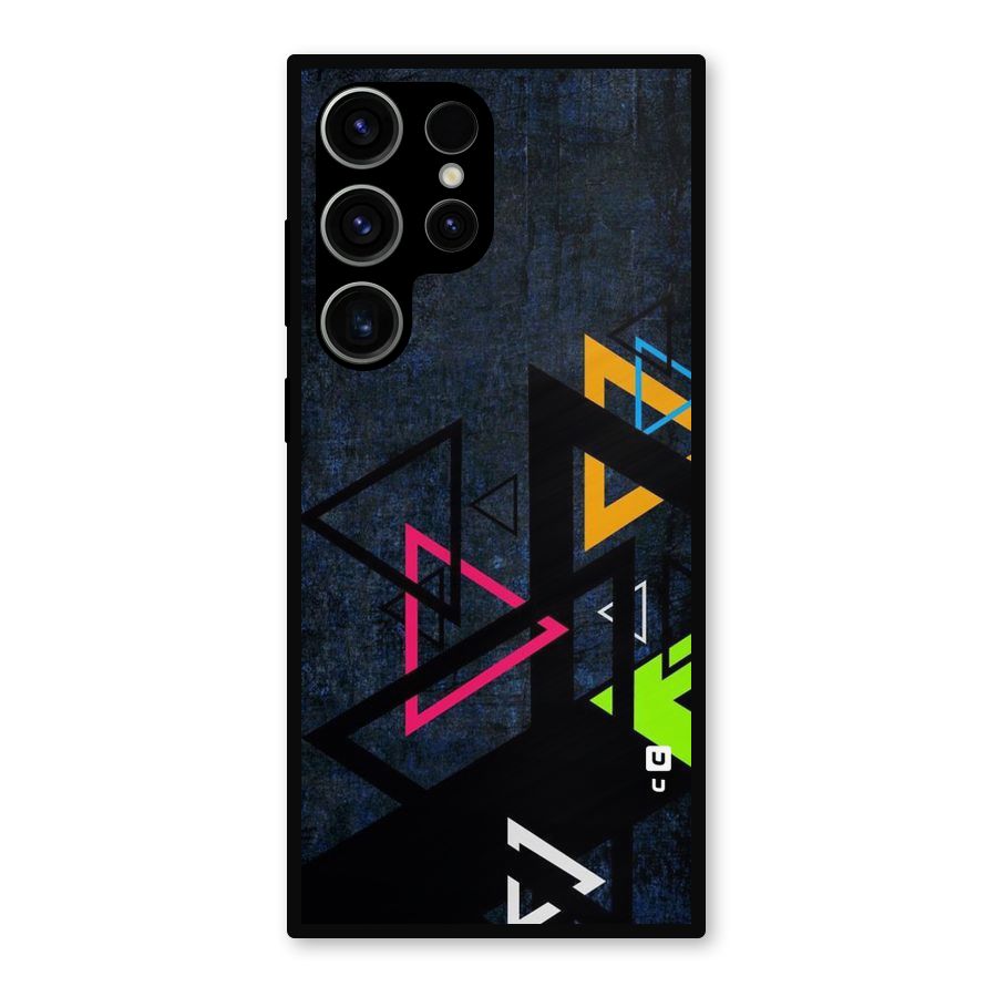 Coloured Triangles Metal Back Case for Galaxy S23 Ultra