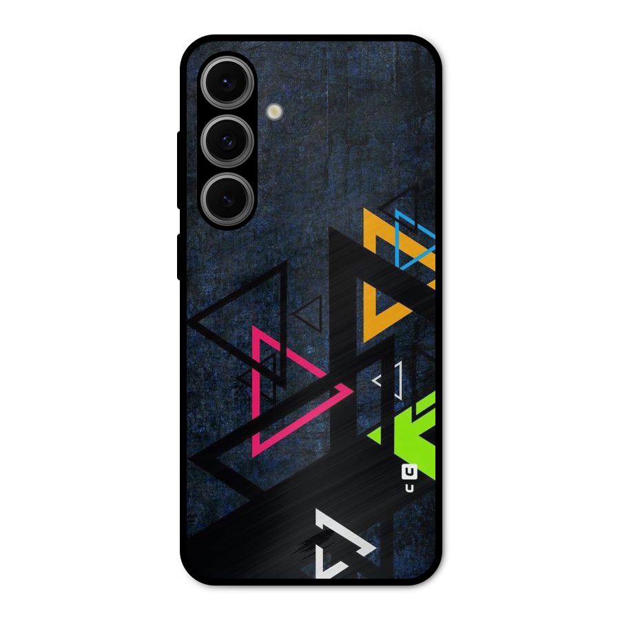 Coloured Triangles Metal Back Case for Galaxy S24 FE