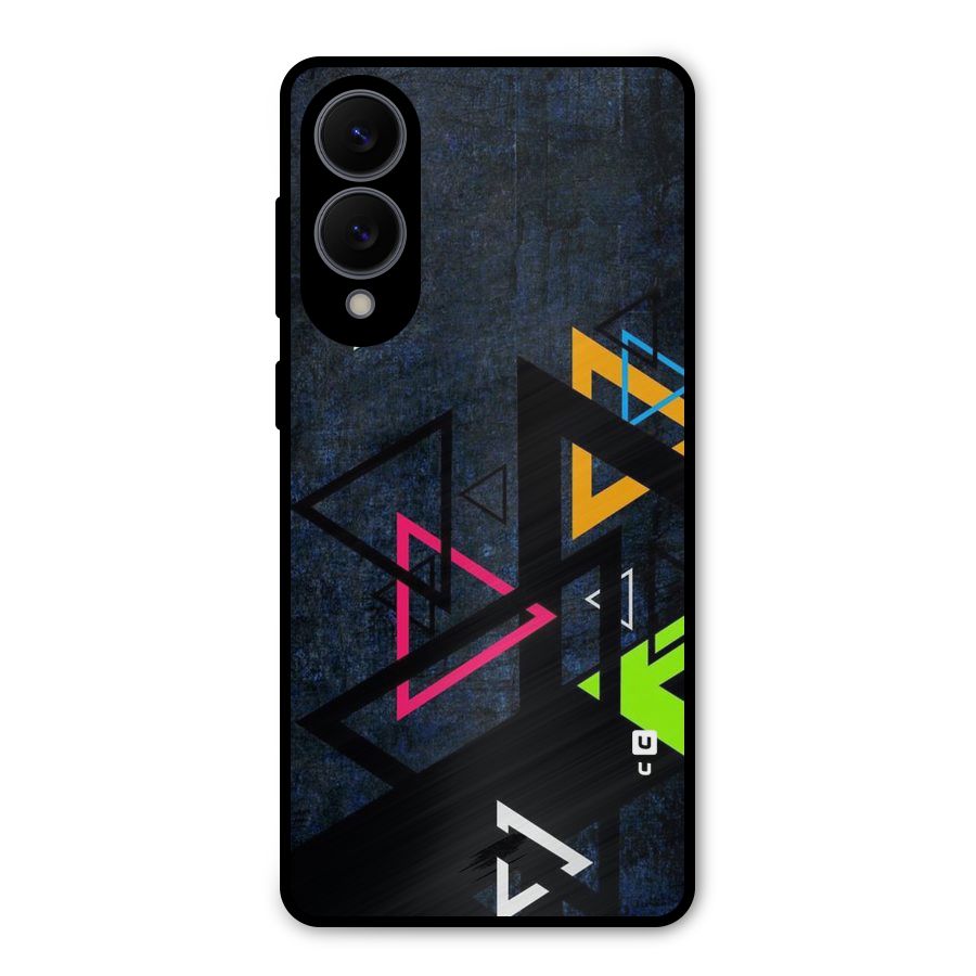 Coloured Triangles Metal Back Case for Galaxy S25 Edge