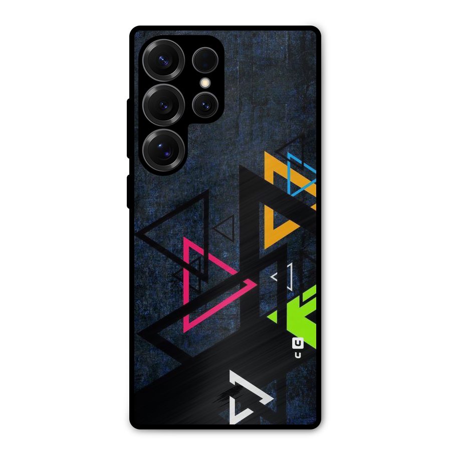 Coloured Triangles Metal Back Case for Galaxy S25 Ultra