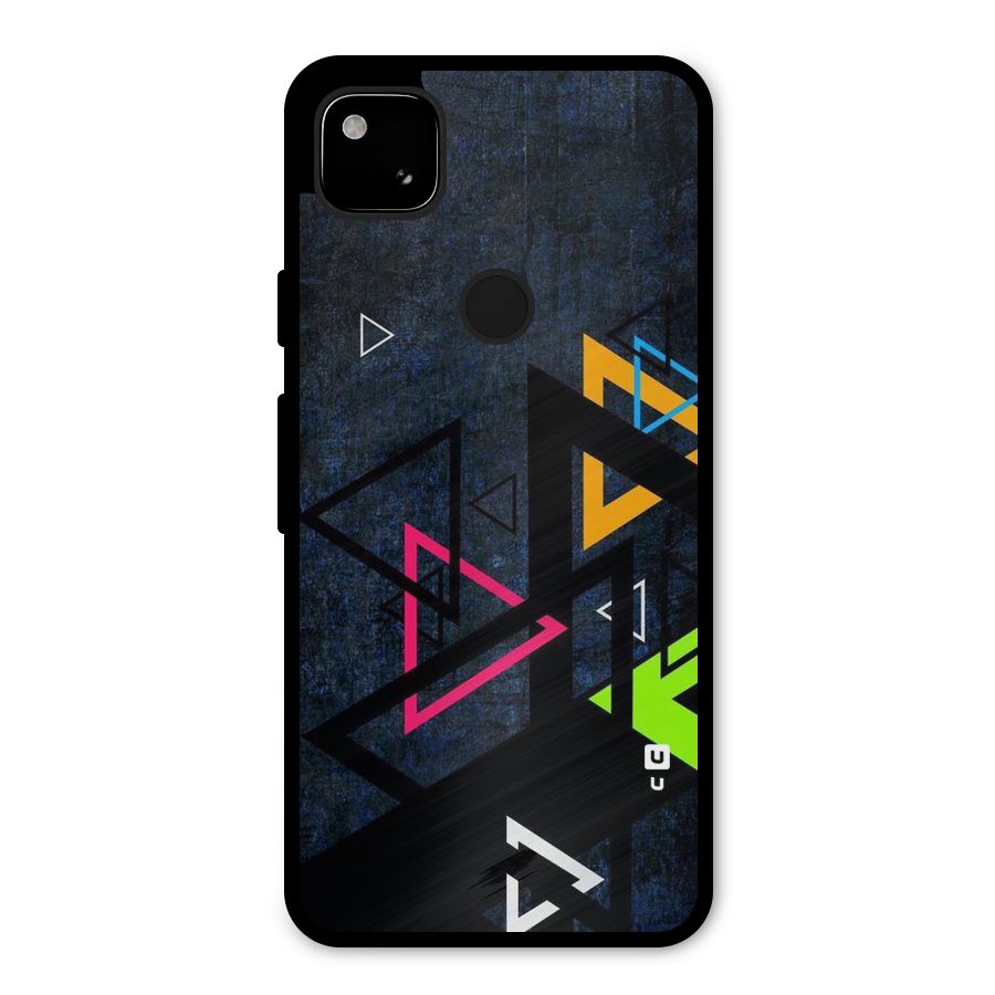 Coloured Triangles Metal Back Case for Google Pixel 4a
