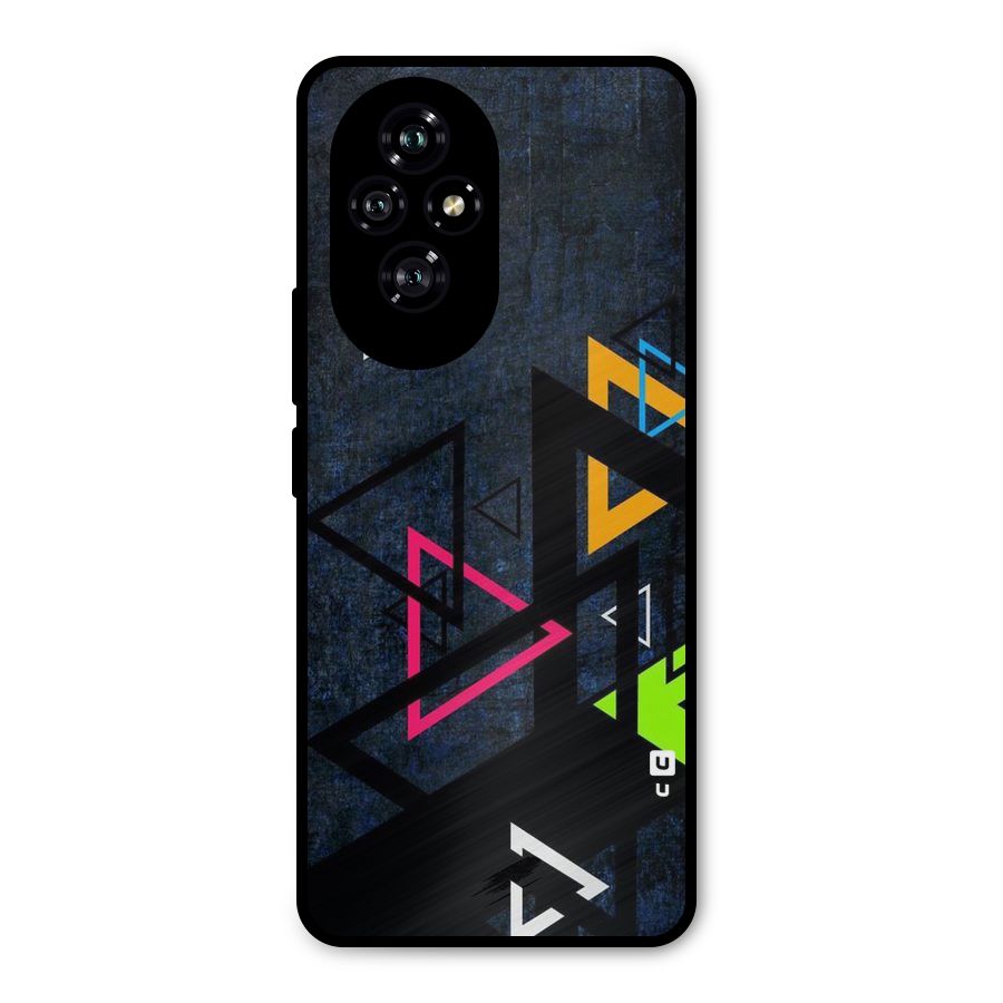 Coloured Triangles Metal Back Case for Honor 200