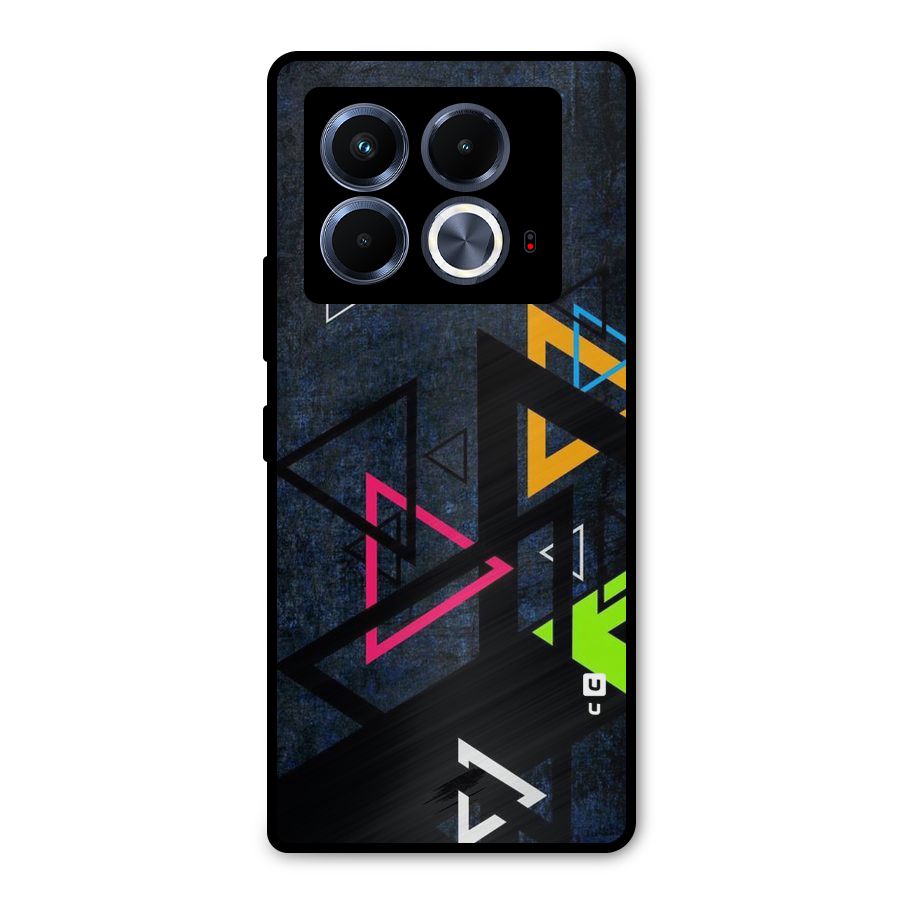 Coloured Triangles Metal Back Case for Infinix Note 40 5G