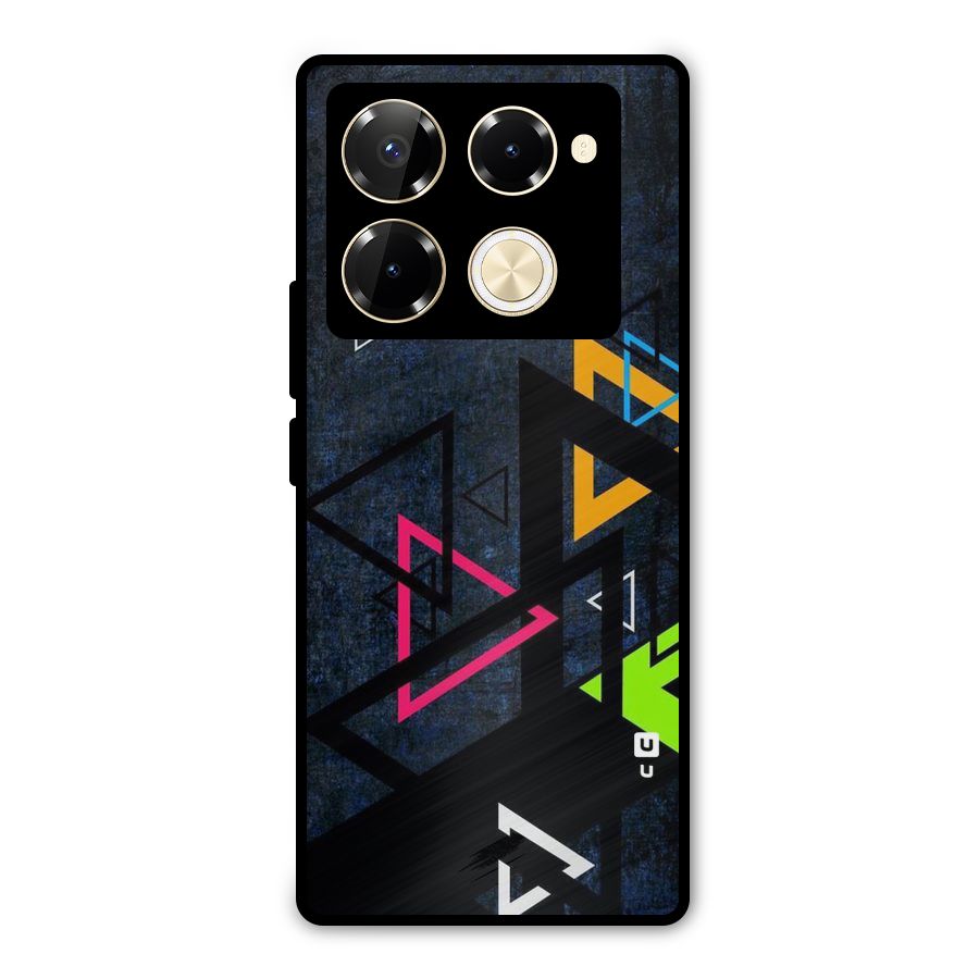 Coloured Triangles Metal Back Case for Infinix Note 40 Pro Plus