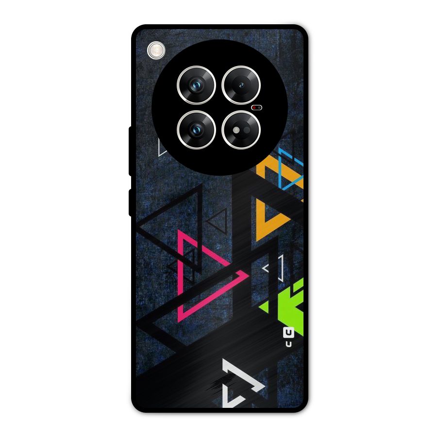 Coloured Triangles Metal Back Case for Infinix Zero 40 5G
