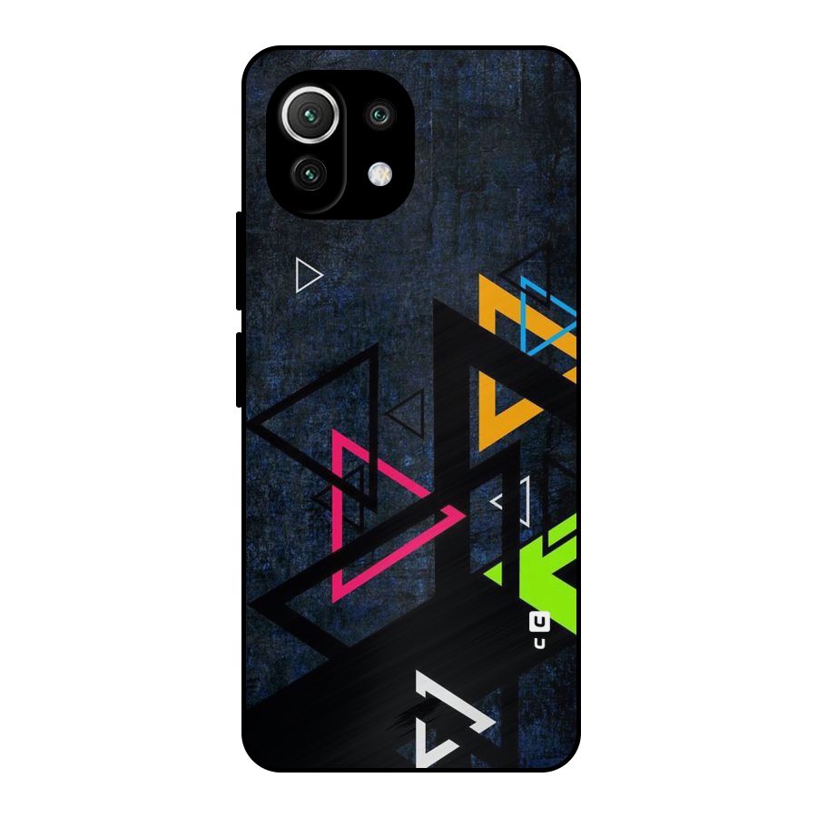 Coloured Triangles Metal Back Case for Mi 11 Lite