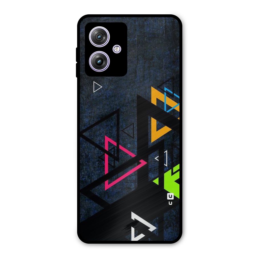 Coloured Triangles Metal Back Case for Moto G64