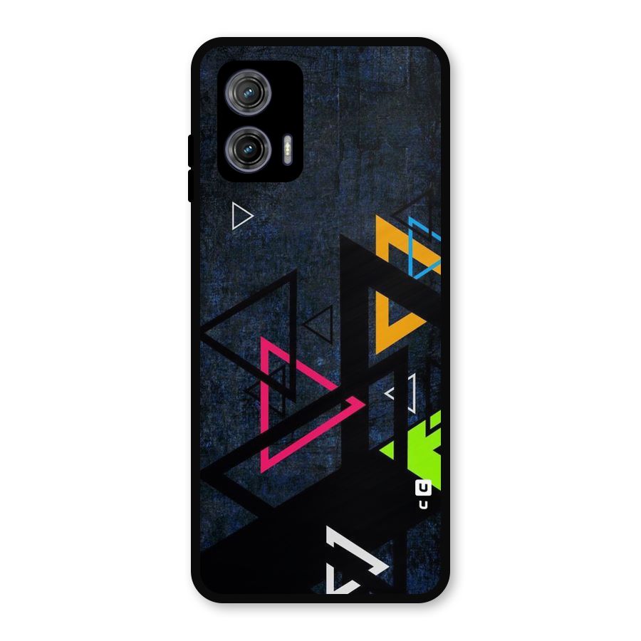 Coloured Triangles Metal Back Case for Moto G73