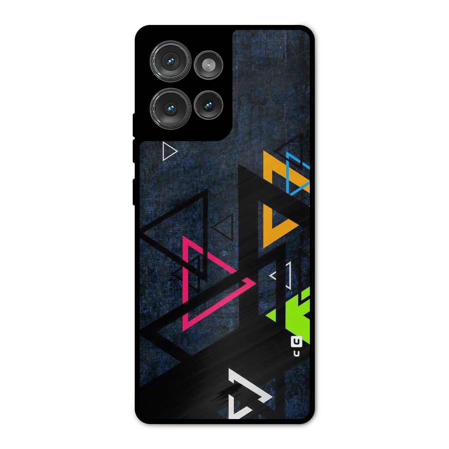 Coloured Triangles Metal Back Case for Motorola Edge 50
