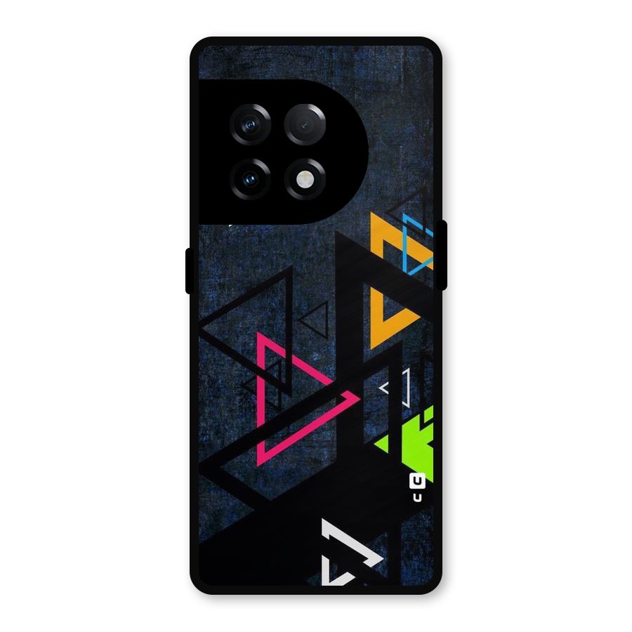 Coloured Triangles Metal Back Case for OnePlus 11R