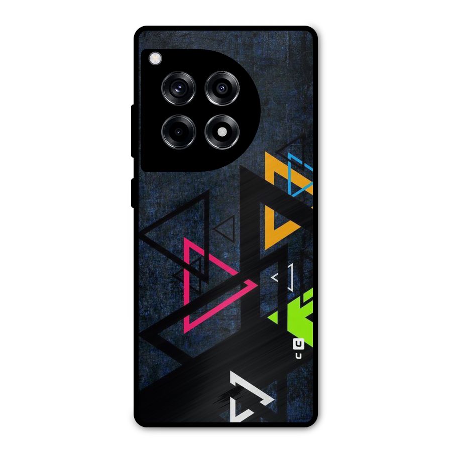Coloured Triangles Metal Back Case for OnePlus 12R