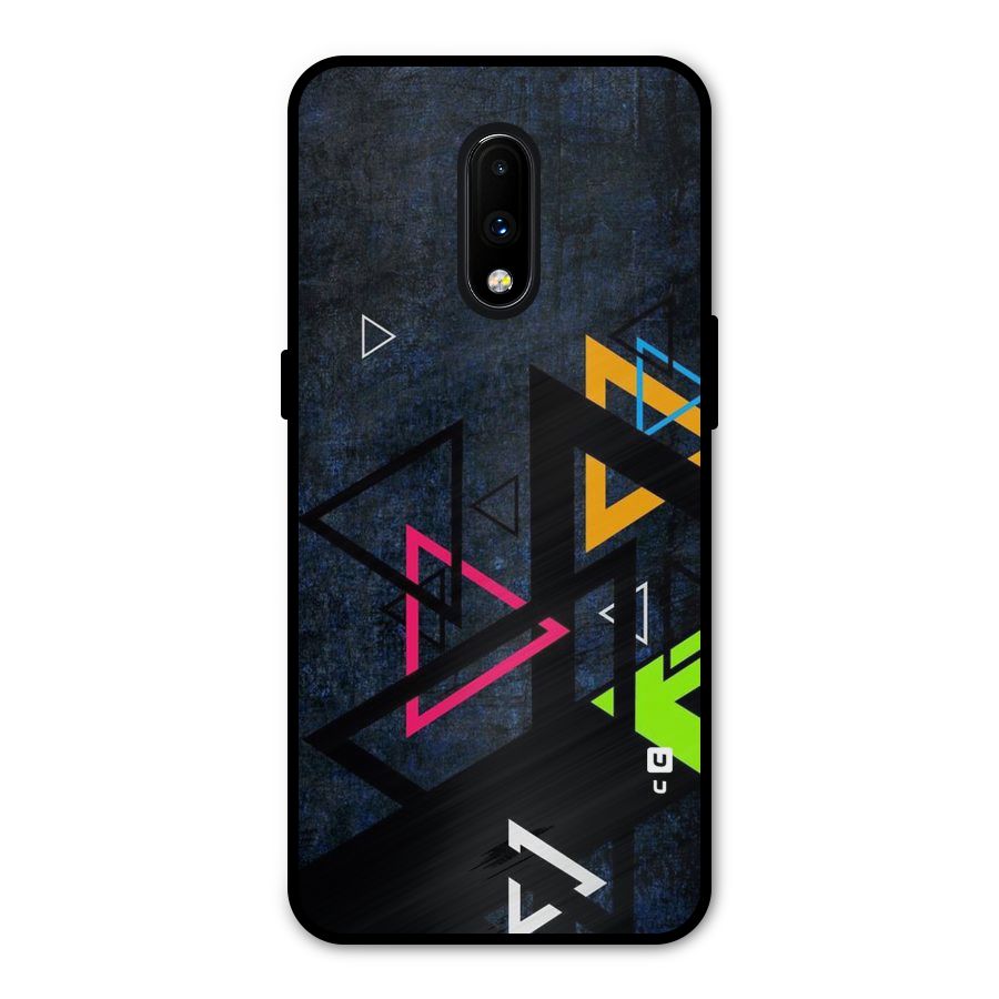 Coloured Triangles Metal Back Case for OnePlus 7
