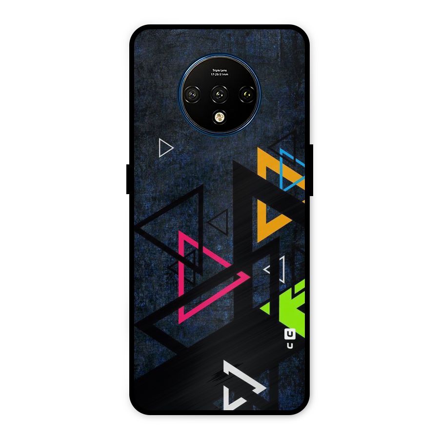 Coloured Triangles Metal Back Case for OnePlus 7T