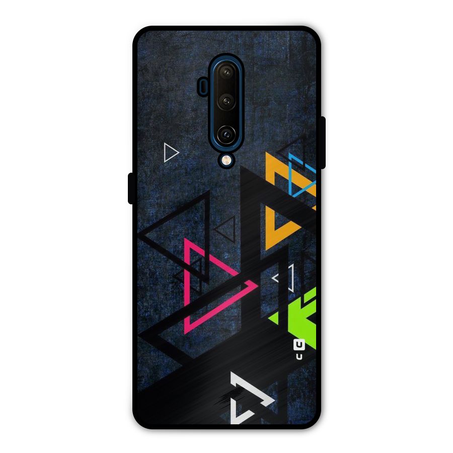 Coloured Triangles Metal Back Case for OnePlus 7T Pro