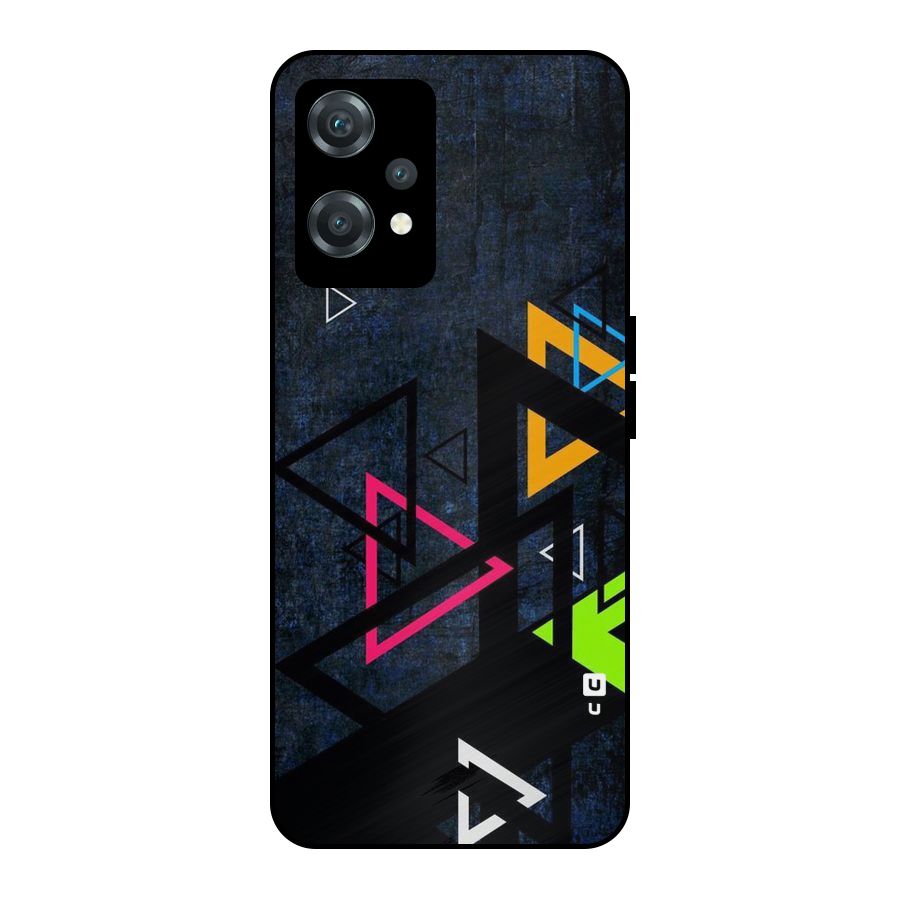 Coloured Triangles Metal Back Case for OnePlus Nord CE 2 Lite 5G