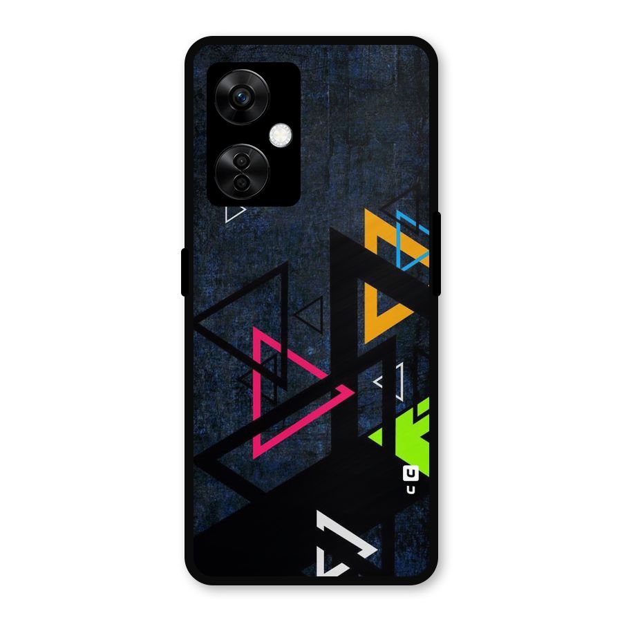 Coloured Triangles Metal Back Case for OnePlus Nord CE 3 Lite
