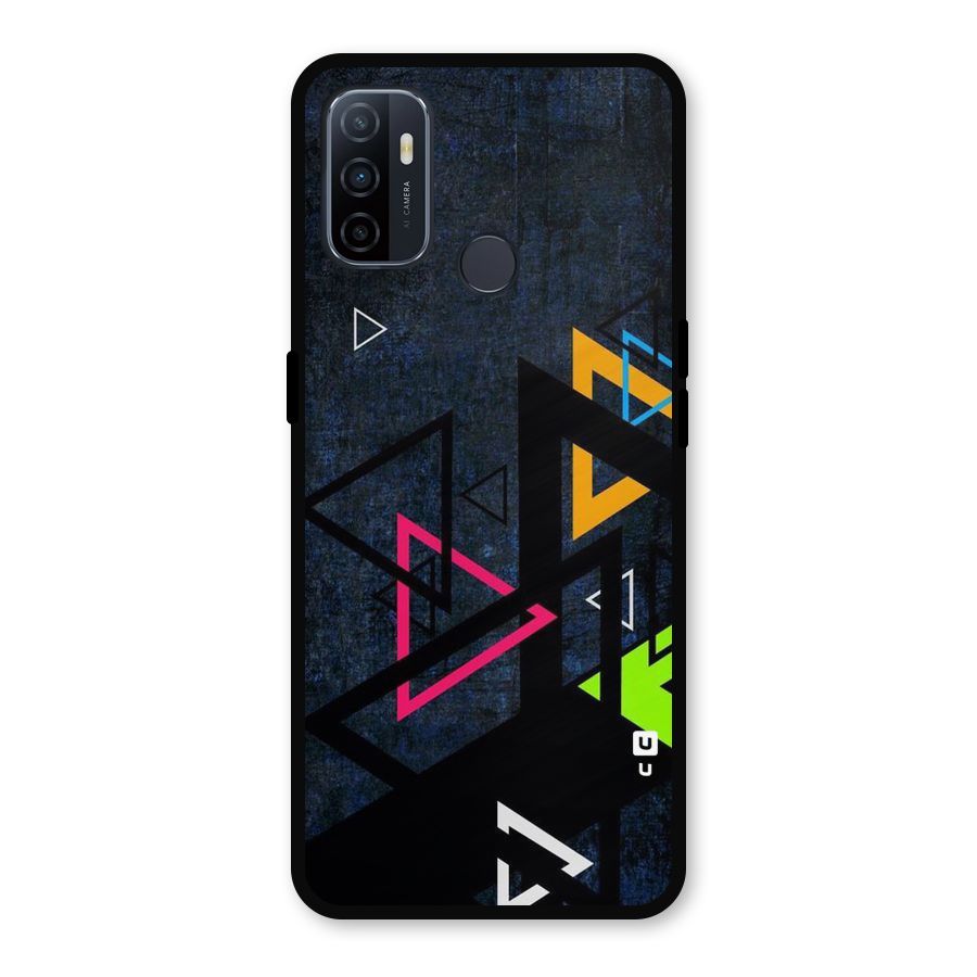 Coloured Triangles Metal Back Case for Oppo A53
