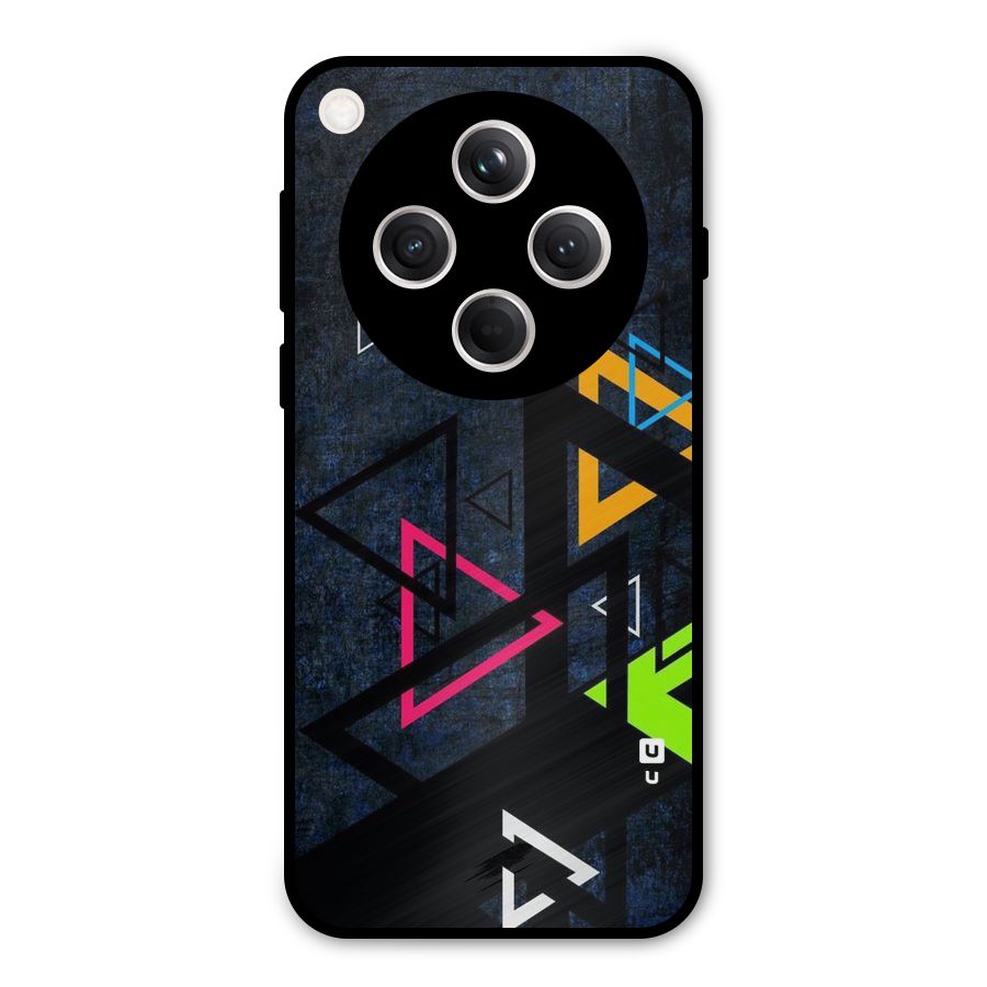 Coloured Triangles Metal Back Case for Oppo Find X8