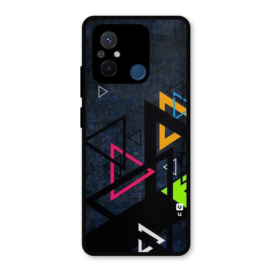 Coloured Triangles Metal Back Case for Poco C55