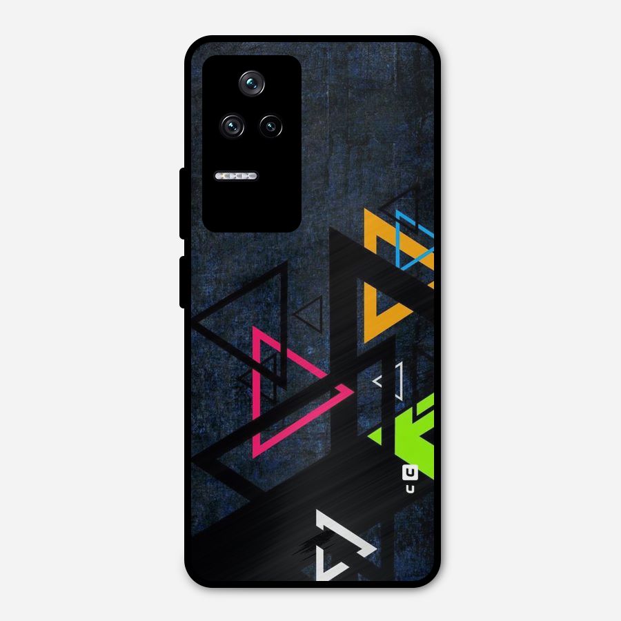 Coloured Triangles Metal Back Case for Poco F4 5G