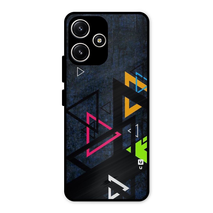 Coloured Triangles Metal Back Case for Poco M6 Pro