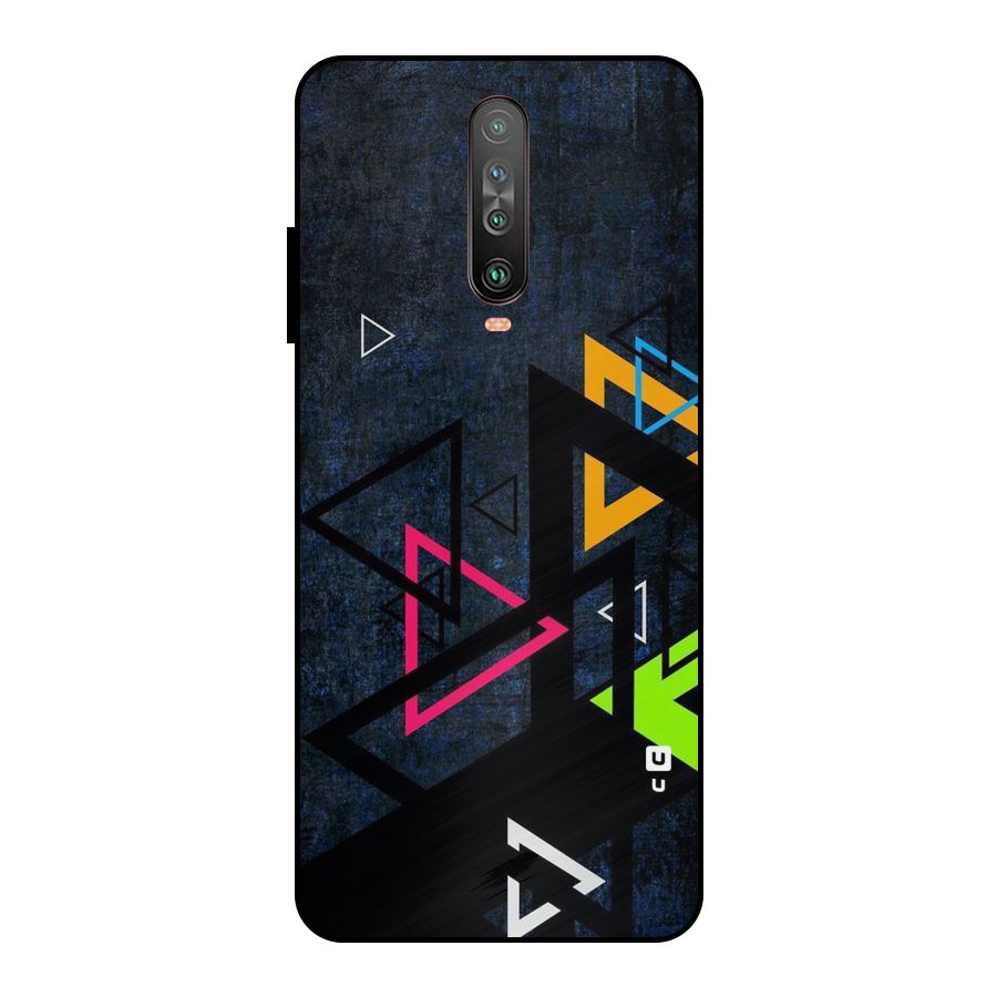 Coloured Triangles Metal Back Case for Poco X2