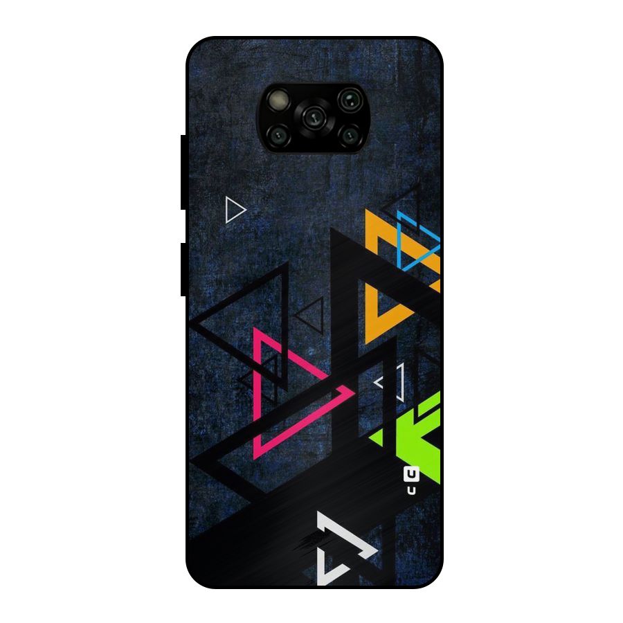 Coloured Triangles Metal Back Case for Poco X3