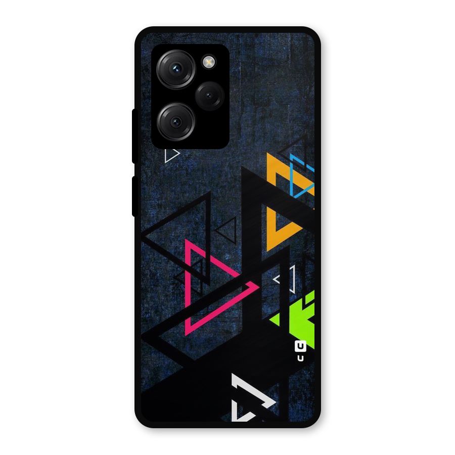 Coloured Triangles Metal Back Case for Poco X5 Pro