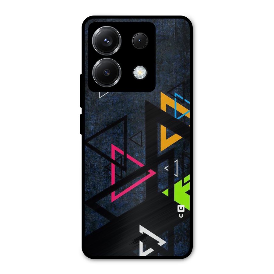 Coloured Triangles Metal Back Case for Poco X6