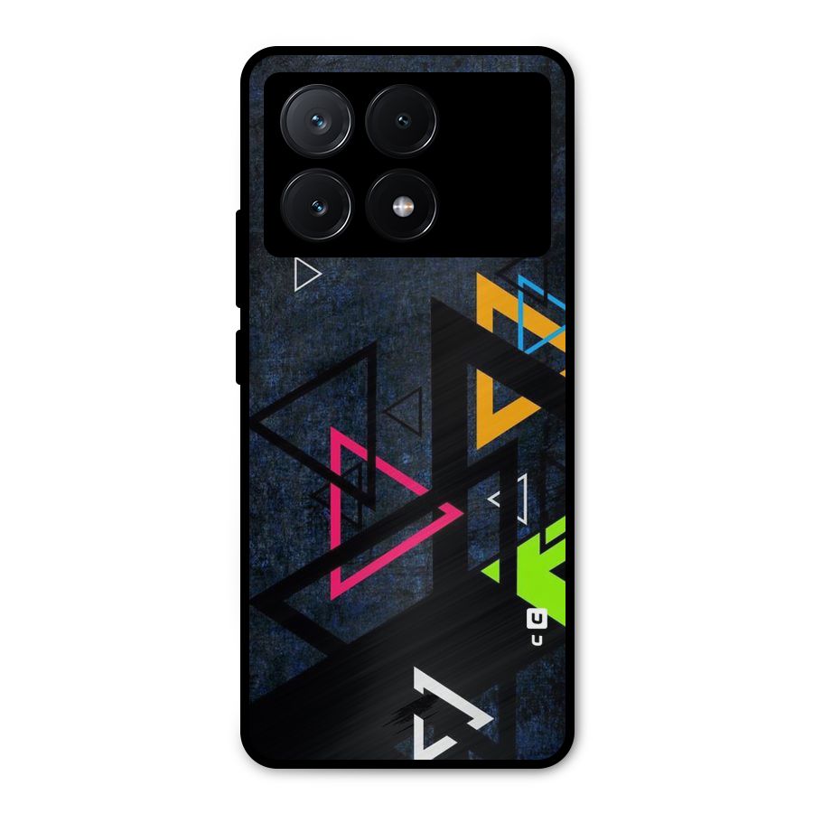 Coloured Triangles Metal Back Case for Poco X6 Pro