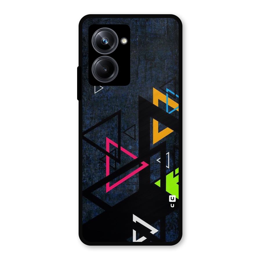 Coloured Triangles Metal Back Case for Realme 10 Pro