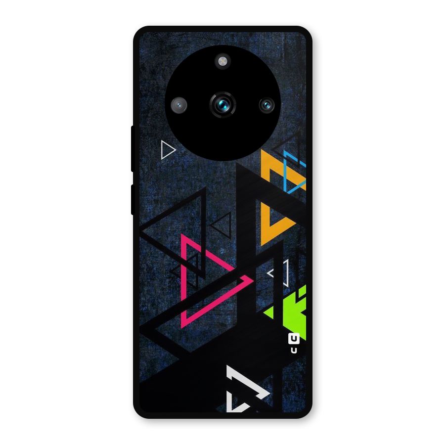 Coloured Triangles Metal Back Case for Realme 11 Pro Plus