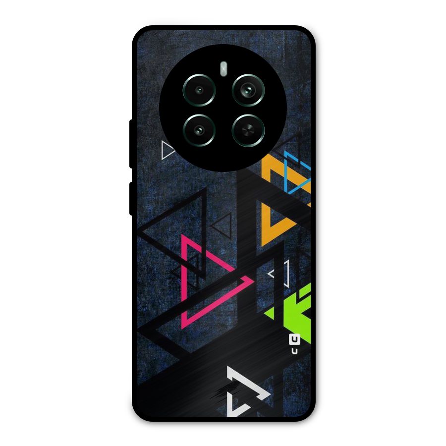 Coloured Triangles Metal Back Case for Realme 12 Plus