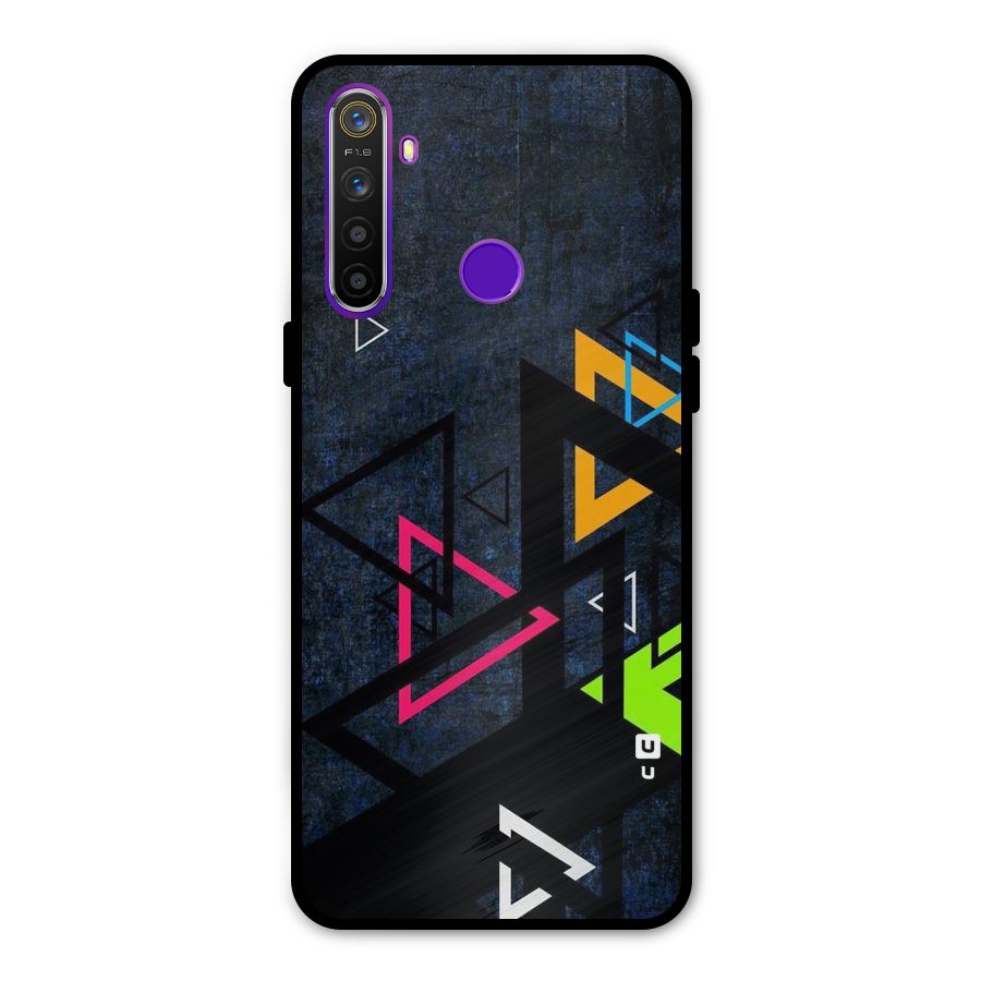 Coloured Triangles Metal Back Case for Realme 5