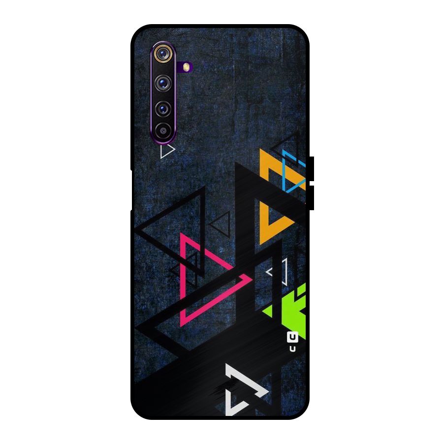 Coloured Triangles Metal Back Case for Realme 6 Pro