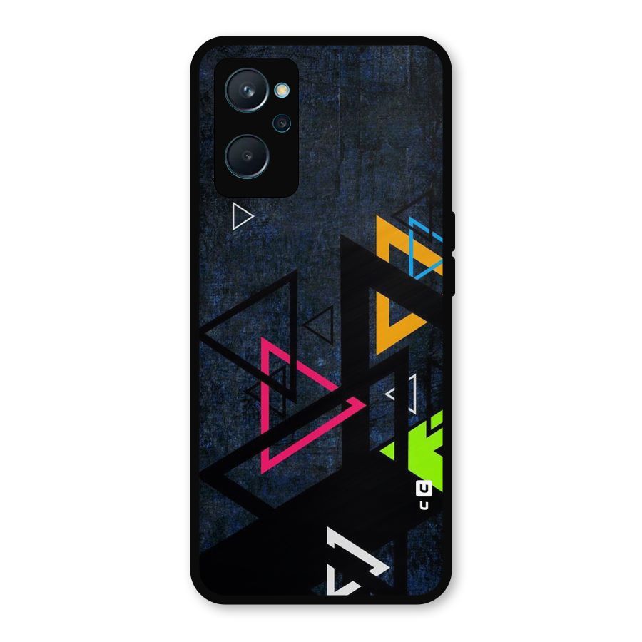 Coloured Triangles Metal Back Case for Realme 9i