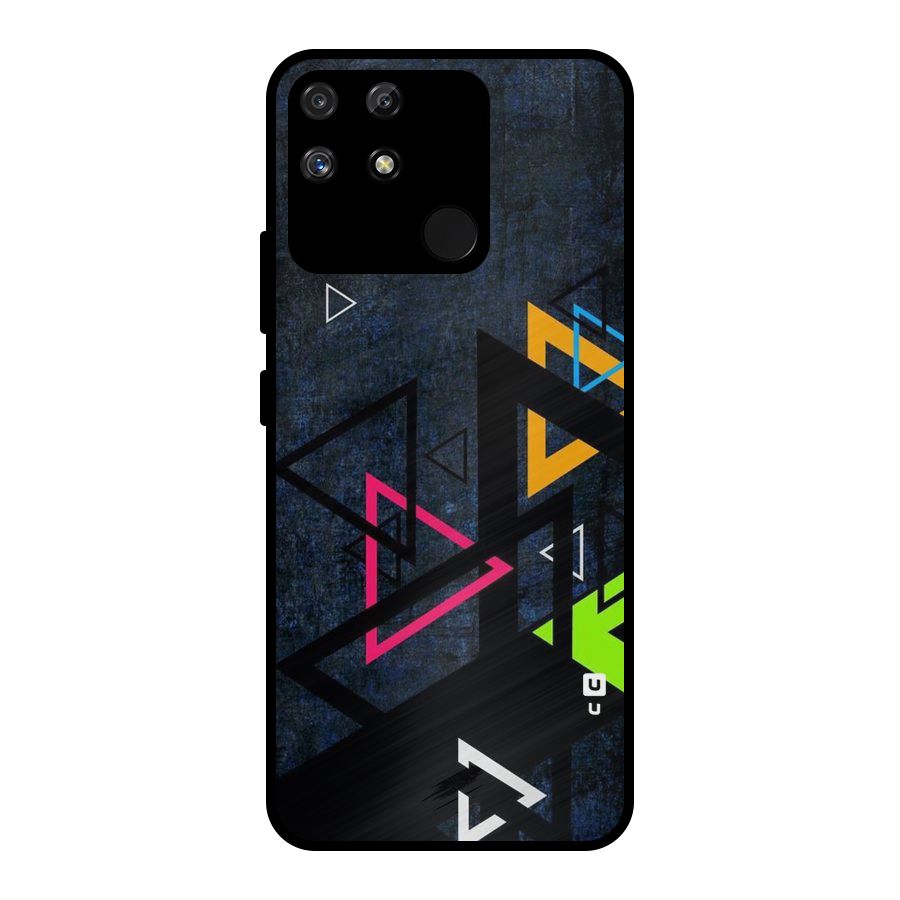 Coloured Triangles Metal Back Case for Realme Narzo 50A