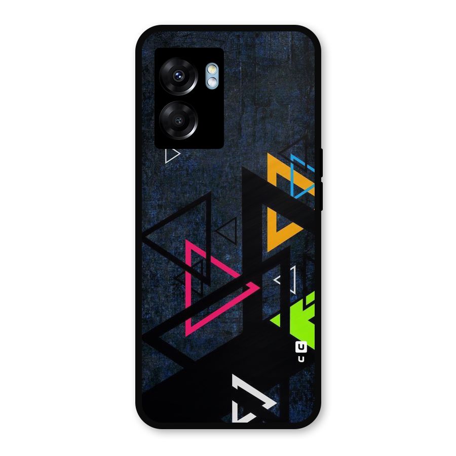 Coloured Triangles Metal Back Case for Realme Narzo 50 5G