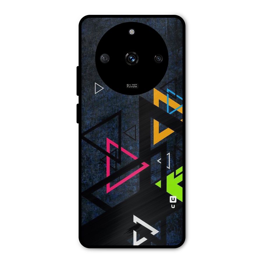 Coloured Triangles Metal Back Case for Realme Narzo 60 5G