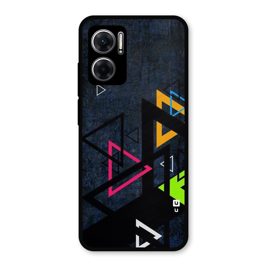 Coloured Triangles Metal Back Case for Redmi 11 Prime 5G