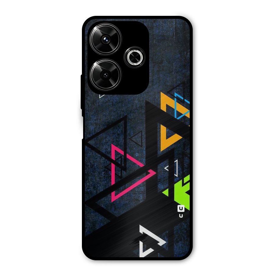 Coloured Triangles Metal Back Case for Redmi 13 5G